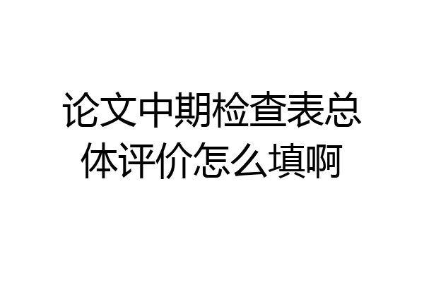 论文中期检查表总体评价怎么填啊