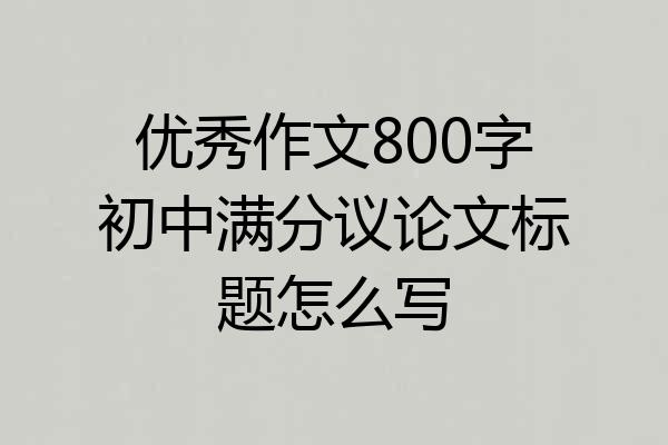 优秀作文800字初中满分议论文标题怎么写