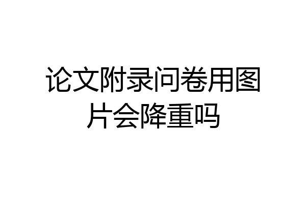 论文附录问卷用图片会降重吗