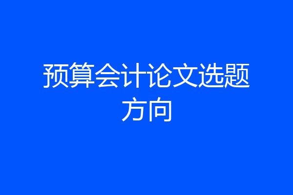 预算会计论文选题方向