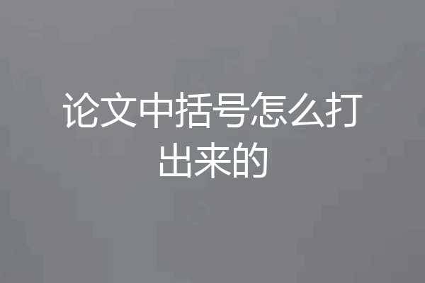 论文中括号怎么打出来的