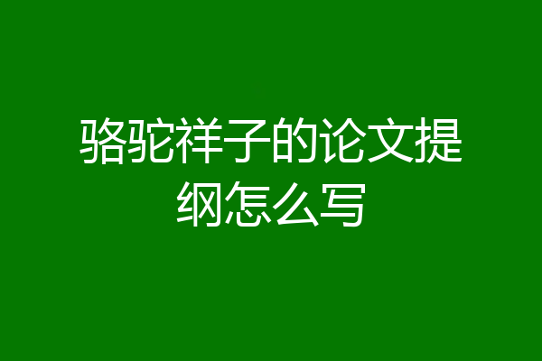 骆驼祥子的论文提纲怎么写