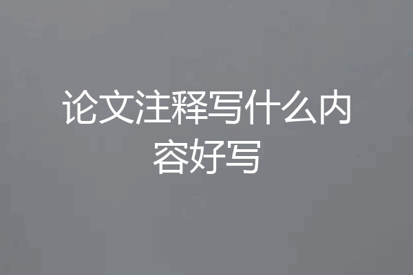 论文注释写什么内容好写