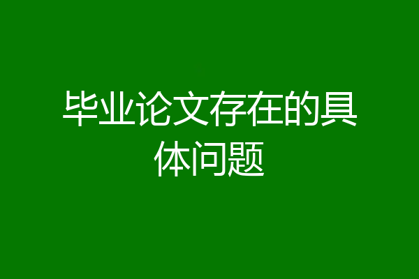 毕业论文存在的具体问题