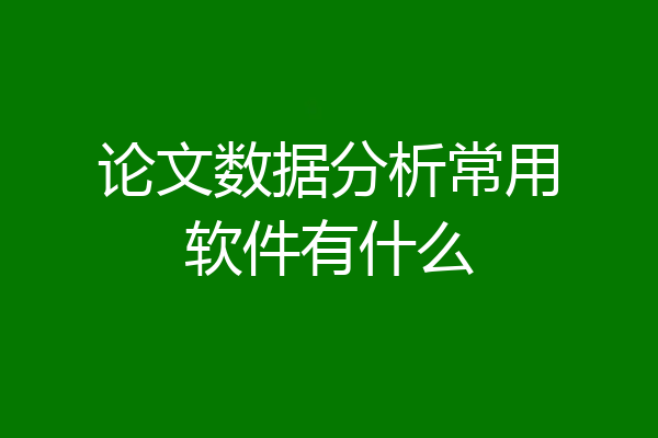 论文数据分析常用软件有什么