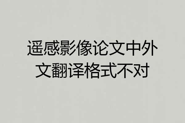 遥感影像论文中外文翻译格式不对