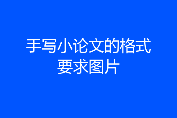 手写小论文的格式要求图片
