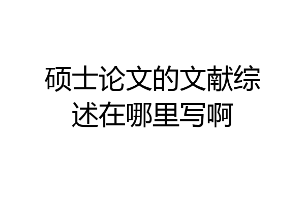 硕士论文的文献综述在哪里写啊