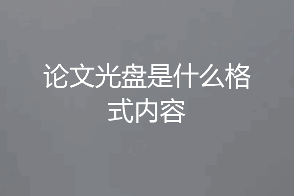 论文光盘是什么格式内容