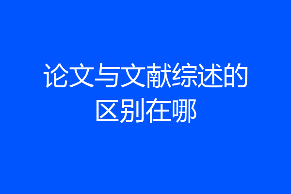 论文与文献综述的区别在哪