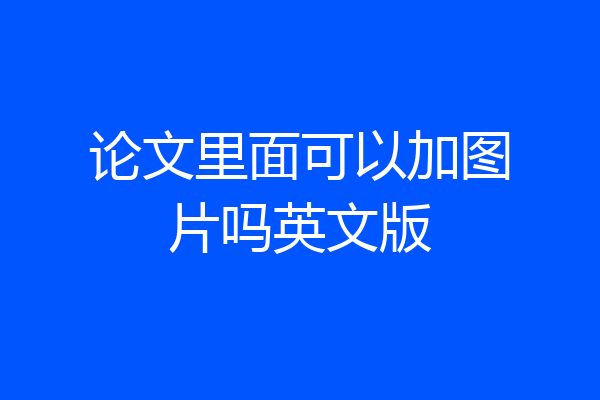 论文里面可以加图片吗英文版