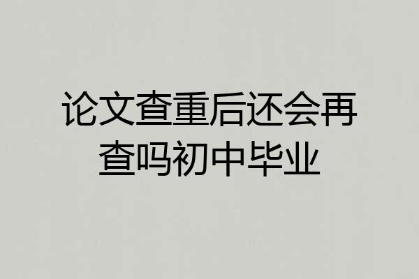 论文查重后还会再查吗初中毕业