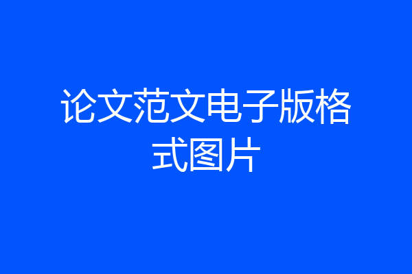 论文范文电子版格式图片