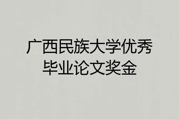 广西民族大学优秀毕业论文奖金
