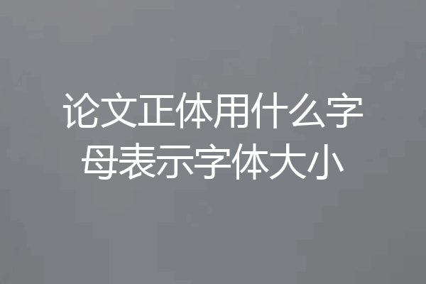 论文正体用什么字母表示字体大小