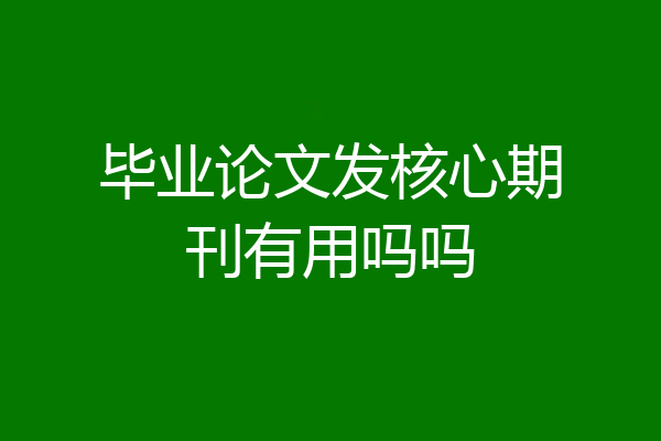 毕业论文发核心期刊有用吗吗