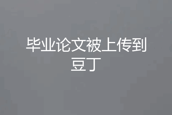 毕业论文被上传到豆丁