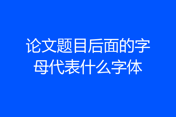 论文题目后面的字母代表什么字体