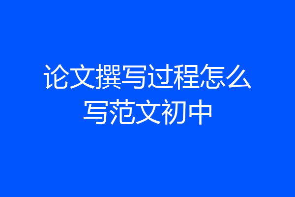 论文撰写过程怎么写范文初中