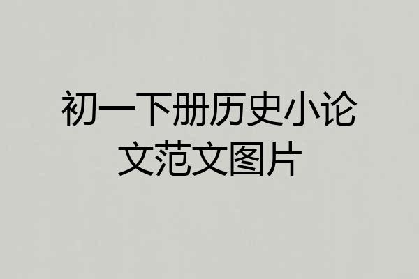 初一下册历史小论文范文图片