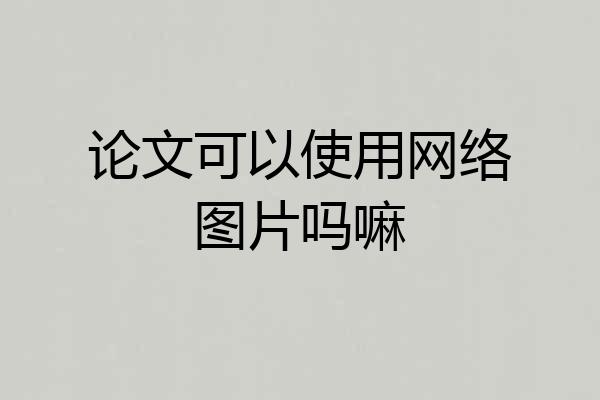 论文可以使用网络图片吗嘛