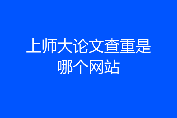上师大论文查重是哪个网站