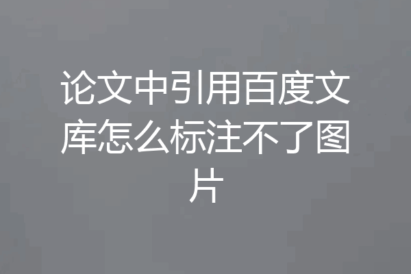 论文中引用百度文库怎么标注不了图片