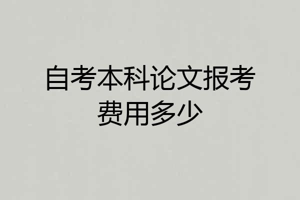 自考本科论文报考费用多少