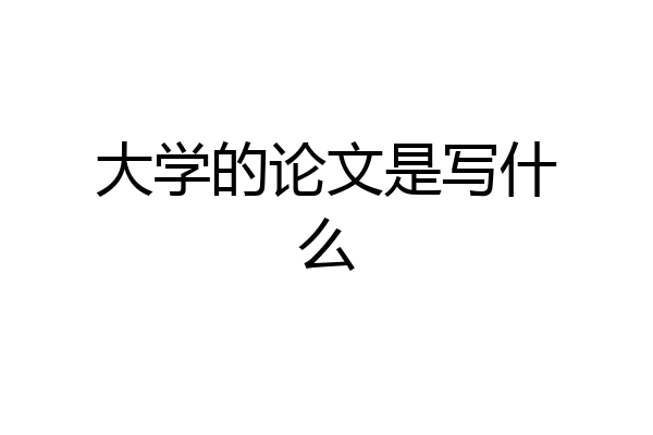 大学的论文是写什么