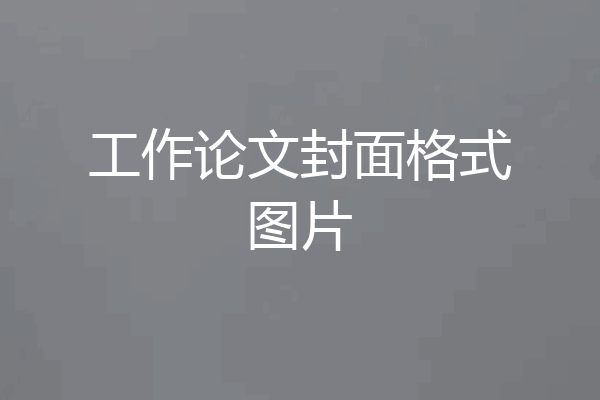 工作论文封面格式图片