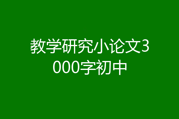 教学研究小论文3000字初中