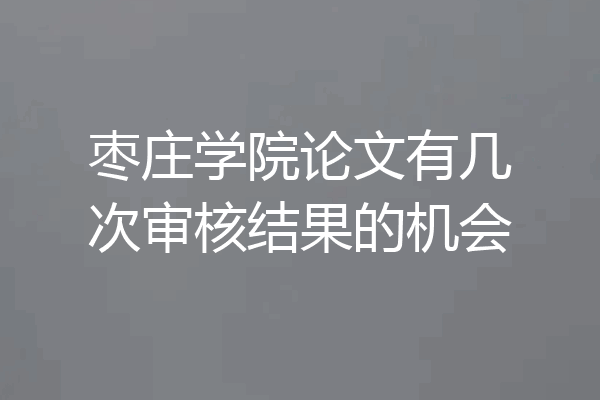 枣庄学院论文有几次审核结果的机会