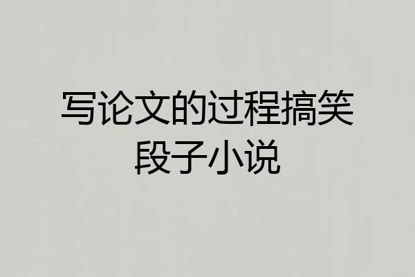 写论文的过程搞笑段子小说