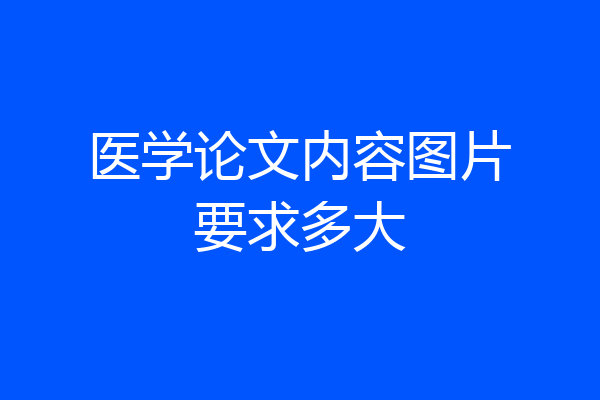医学论文内容图片要求多大