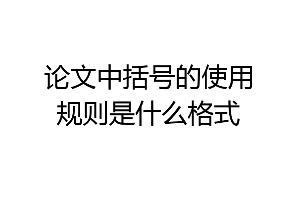 论文中括号的使用规则是什么格式