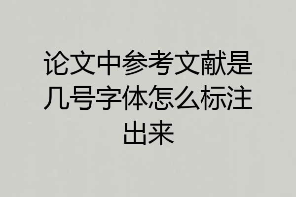 论文中参考文献是几号字体怎么标注出来