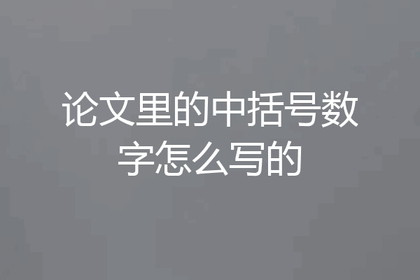 论文里的中括号数字怎么写的