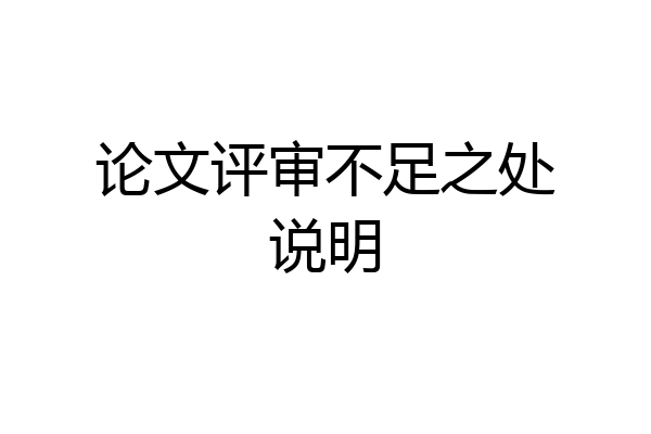 论文评审不足之处说明