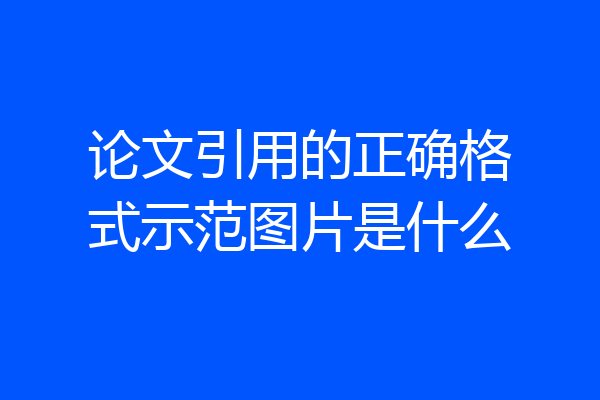 论文引用的正确格式示范图片是什么