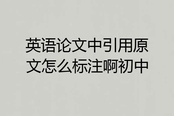 英语论文中引用原文怎么标注啊初中