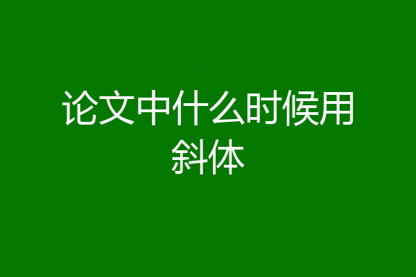 论文中什么时候用斜体