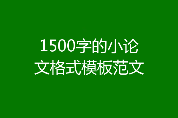 1500字的小论文格式模板范文