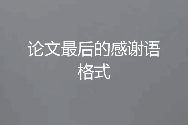 论文最后的感谢语格式