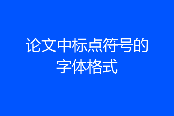 论文中标点符号的字体格式