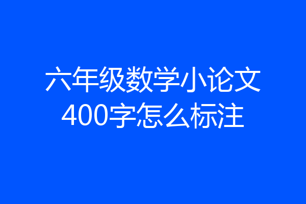 六年级数学小论文400字怎么标注
