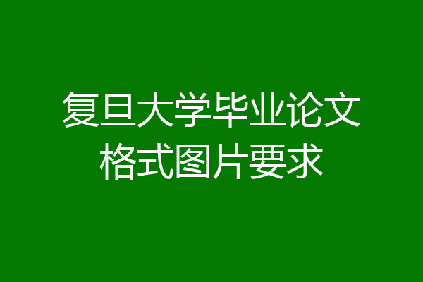 复旦大学毕业论文格式图片要求