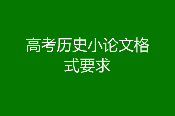 高考历史小论文格式要求