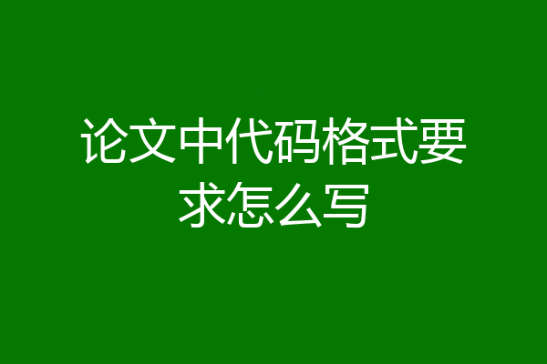 论文中代码格式要求怎么写
