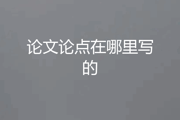 论文论点在哪里写的