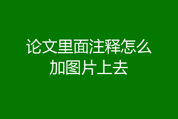 论文里面注释怎么加图片上去